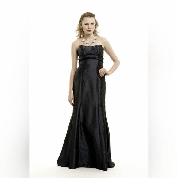 Badgley Mischka Dresses & Skirts - Badgley Mischka Black Strapless Floor Length Mermaid Gown Sz 10 Formal Prom Y2K